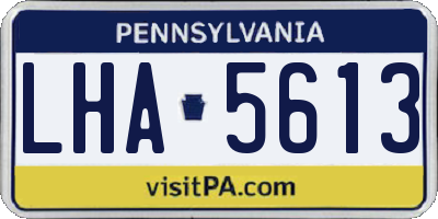 PA license plate LHA5613
