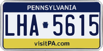 PA license plate LHA5615