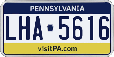 PA license plate LHA5616