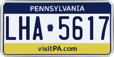 PA license plate LHA5617