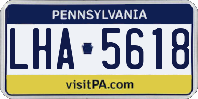 PA license plate LHA5618