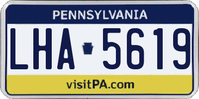 PA license plate LHA5619