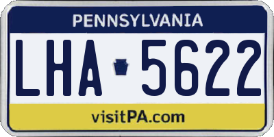 PA license plate LHA5622