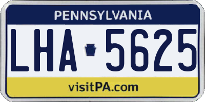 PA license plate LHA5625