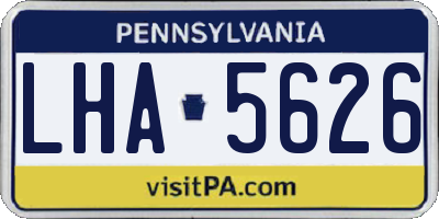 PA license plate LHA5626