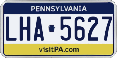 PA license plate LHA5627