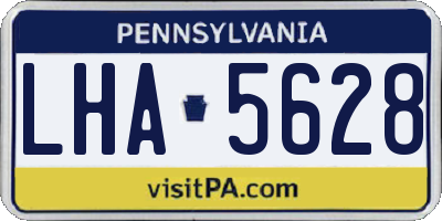 PA license plate LHA5628