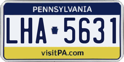 PA license plate LHA5631