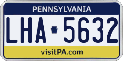 PA license plate LHA5632