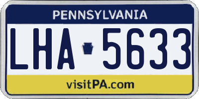 PA license plate LHA5633