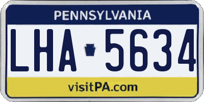PA license plate LHA5634