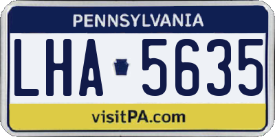 PA license plate LHA5635
