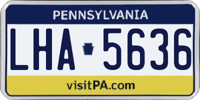 PA license plate LHA5636