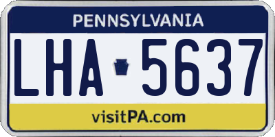 PA license plate LHA5637