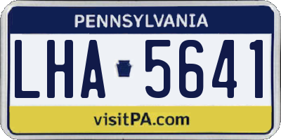 PA license plate LHA5641