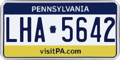 PA license plate LHA5642