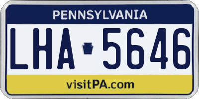 PA license plate LHA5646