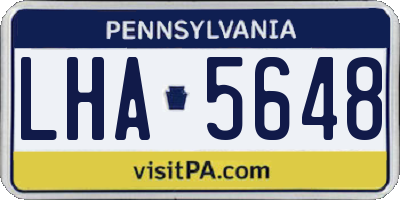PA license plate LHA5648