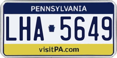 PA license plate LHA5649