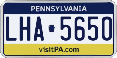 PA license plate LHA5650