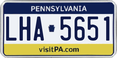 PA license plate LHA5651