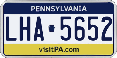PA license plate LHA5652