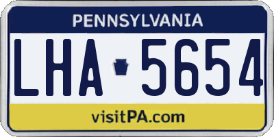 PA license plate LHA5654