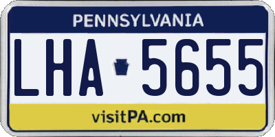 PA license plate LHA5655