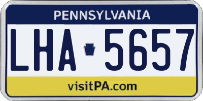 PA license plate LHA5657