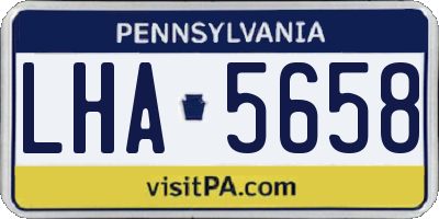 PA license plate LHA5658