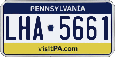 PA license plate LHA5661