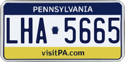 PA license plate LHA5665