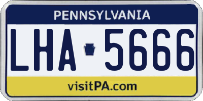 PA license plate LHA5666