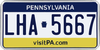 PA license plate LHA5667