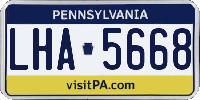 PA license plate LHA5668
