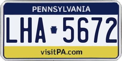PA license plate LHA5672