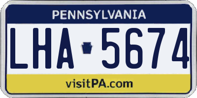 PA license plate LHA5674