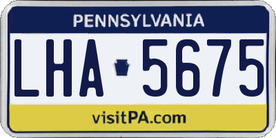 PA license plate LHA5675