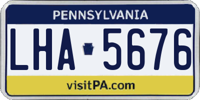 PA license plate LHA5676