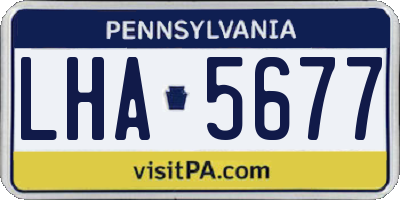 PA license plate LHA5677