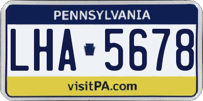 PA license plate LHA5678