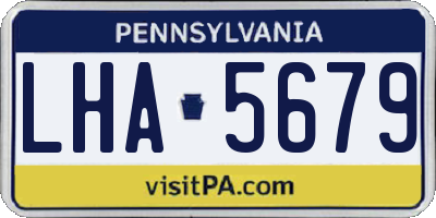 PA license plate LHA5679
