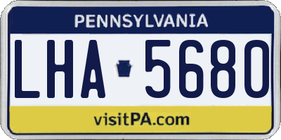 PA license plate LHA5680