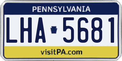 PA license plate LHA5681
