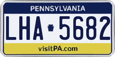 PA license plate LHA5682