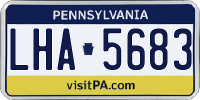 PA license plate LHA5683