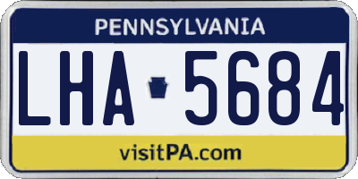 PA license plate LHA5684