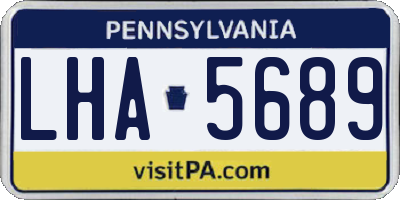 PA license plate LHA5689