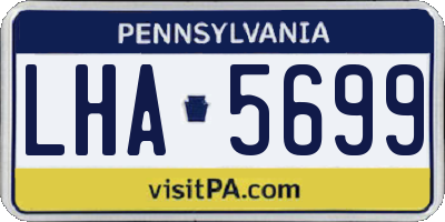 PA license plate LHA5699