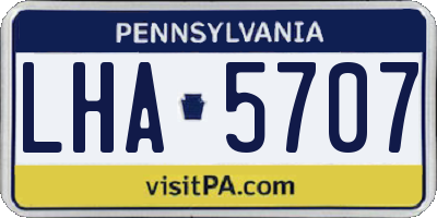 PA license plate LHA5707